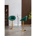 thumbnail image 2 of Luccalily Counter Height Bar Stools Set of 2,Velvet Bar stools with Back and Footrest,Modern Design and Golden feet for Kitchen,Bistro Pub, Dining Chair, 2 of 11