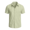 thumbnail image 6 of COSFO Summer Men's Button Down Short Sleeve Shirts Casual Shirt Beach Solid Collared Loose Fit Men's Shirts 5xl, 6 of 6