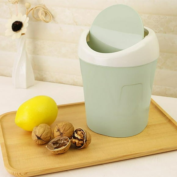 WXC12 Trumpet Desktops Mini Creative Covered Kitchen Living Room Trash Can