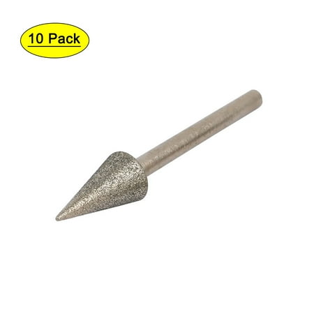 

8mmx45mm Diamond Coated Tapered Shape Grinding Mandrel Mounted Points 10pcs