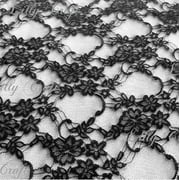 Black Giselle STRETCH Lace 58 Inch Fabric Sold by the Yard