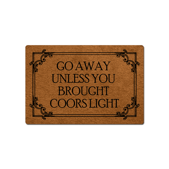 Go Away Unless You Brought Funny Doormat Sayings Front Door Mat Rubber Non Slip Backing Funny Welcome Mat Indoor Outdoor Rug 23.6 in(W) X 15.7 in(L)