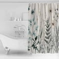 thumbnail image 4 of Extra Long Shower Curtain 72x96 Inch, Vintage Floral Leaves Shower Curtain Waterproof Bathroom Decor Summer Botanical Fabric Bath Curtain Set Accessories with Hooks, 4 of 6