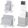 thumbnail image 2 of Caja organizadora de medios, 2 unidades de caja de almacenamiento autoadhesiva para control remoto, soportes universales para control remoto de montaje en pared, para el hogar y la oficina (gris), 2 of 5