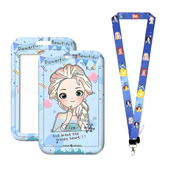 Elsa Lanyards for Id Badge Holder with Retractable Badge Reel Clip, ID Card Holder with Breakaway Lanyard, Nurse Teacher Office Gifts