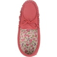 thumbnail image 6 of SNUGRUGS Grace Womens Suede Moccasins with Floral Cotton Inner and Rubber Sole - Crimson - US 10, 6 of 7