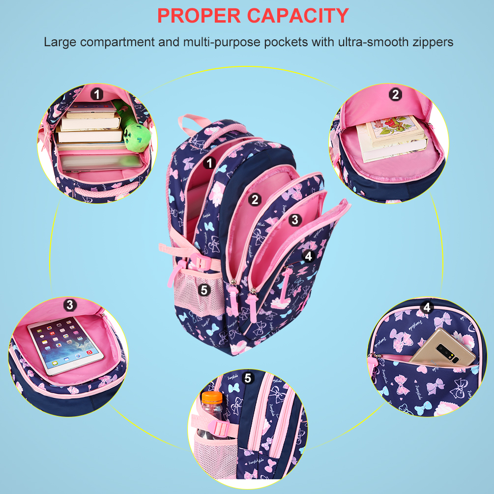 Chic Canvas Backpack Set 3-in-1 Shoulder Bags Casual Student Daypack - image 3 of 8
