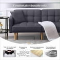 thumbnail image 5 of BSHTI 71.5 inch Modern Adult Futon Sofa Bed,Adult Sleeping Chouch with 2 Pillows for Livingroom,Dark Grey, 5 of 25