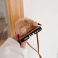 thumbnail image 5 of for Samsung Galaxy Z Flip 3 Wallet Case,Cute Furry Toy Luxury Brown Card Package Phone Cases with Leather Lanyard Flip Shockproof Protector for Galaxy Z Flip 3 5G 2021 Women Girls, 5 of 15