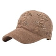 thumbnail image 2 of AirLoni Women Mesh Baseball Cap Hollow Knit Breathable Cutout Crown Embossed Pattern Adjustable Buckle Lightweight Summer Outdoor Sun Protection Sports Trucker Hat Khaki,M, 2 of 3
