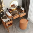 thumbnail image 4 of Storage Luxury Modern Makeup Table Wood Multi-color With LED Mirror Vanity Multifunctional Locker Home Bedroom Furniture HY My Lux Decor Round, 4 of 28