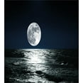 thumbnail image 3 of Moon Duvet Cover Set, Big Moon and Its Reflection on the Sea Open Sky Ethereal Drawing Style, Decorative 3 Piece Bedding Set with 2 Pillow Shams, King Size, Dark Blue Black White, by Ambesonne, 3 of 3