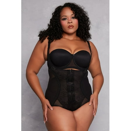 Womens Plus Size Floral Lace Shapewear Bodysuit