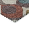thumbnail image 5 of 5' X 8' Brown Taupe And Teal Blue Ogee Washable Indoor Outdoor Area Rug, 5 of 5