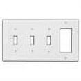 thumbnail image 2 of Leviton P326-W Wallplate 4-Gang 3-Toggle 1-Decora Standard Size Plastic - White, 2 of 2