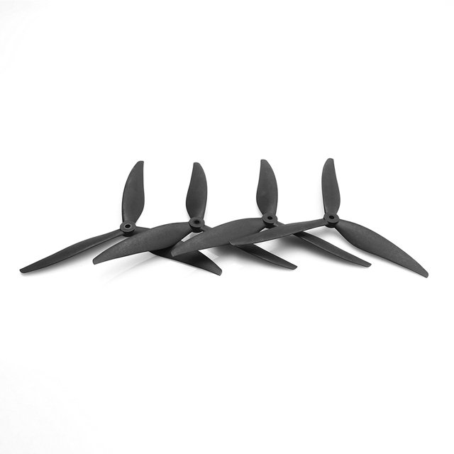 Graflsoa 8-Inch Fiberglass Nylon 8040-3 Propeller Set for Drones, 8x4x3 Black 3-Blade (2CW + 2CCW) - KSX6040