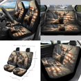 thumbnail image 2 of Xoenoiee Deer US Flag 15 Pack Car Seat Cover Set with Steering Wheel Cover Seat Belt Strap Cover Garbage Cans Air Vent Pouch Rearview Mirror Cover Cup Coasters Keychain Fit for SUV Trucks Vans Sedans, 2 of 7