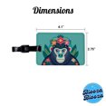 thumbnail image 3 of Gorilla Floral Flowers Faux Leather Travel Luggage Tag, 3 of 7