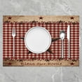 thumbnail image 2 of Western Texas Star Placemat for Kitchen Dining Table Decor Indoor Outdoor 18"x12", Vintage Brown Table Place Mats, Red Beige Plaid Farmhouse Placemats Set of 4 Rustic Western, 2 of 4
