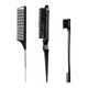 thumbnail image 1 of Juego de 3 peines para peinar el cabello con cepillo para bordes, peine voluminizador y peine de cola de rata para un peinado preciso (Negro), 1 of 5