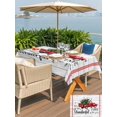 thumbnail image 4 of Outdoor Tablecloth with Umbrella Hole and Zipper, Christmas Rectangle Table Cloth 60x84 Inch Waterproof Tablecloth, Xmas Truck Tree Snowflake Red Striped Retro Picnic Table Cover for Patio Camping, 4 of 7