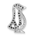 thumbnail image 4 of Sterling Silver Black & White CZ Penguin Chain Slide, 4 of 4
