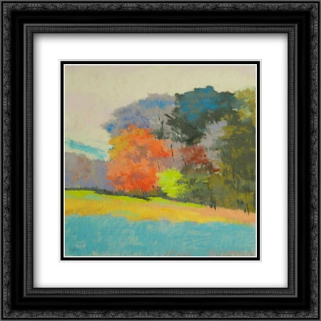 Fox Farm Woods 2x Matted 20x20 Black Ornate Framed Art Print by Kelly, Mike