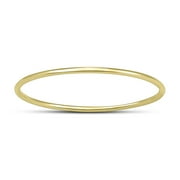 Skinny Thin Domed Stackable 14K Yellow Gold Band (.75 mm)