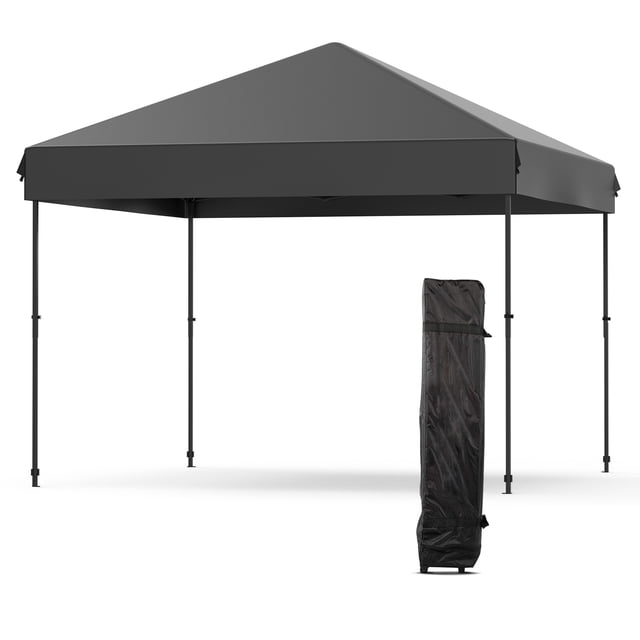 Gaderth Tente à Auvent Escamotable 3x3 m, Auvent Extérieur Instantané Robuste avec Installation en une Pression, 3 Hauteurs Réglables, Sac à Roulettes Portable et Sacs de Sable pour Plage, Patio, Camping, Marché