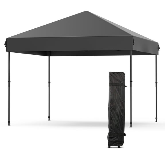 10' x 10' /10'x20' Pop Up Canopy Tent, Height Adjustable, Freestanding Sun Shelter with Portable Roller Bag & Sand Weight Bag for Picnic and Camping