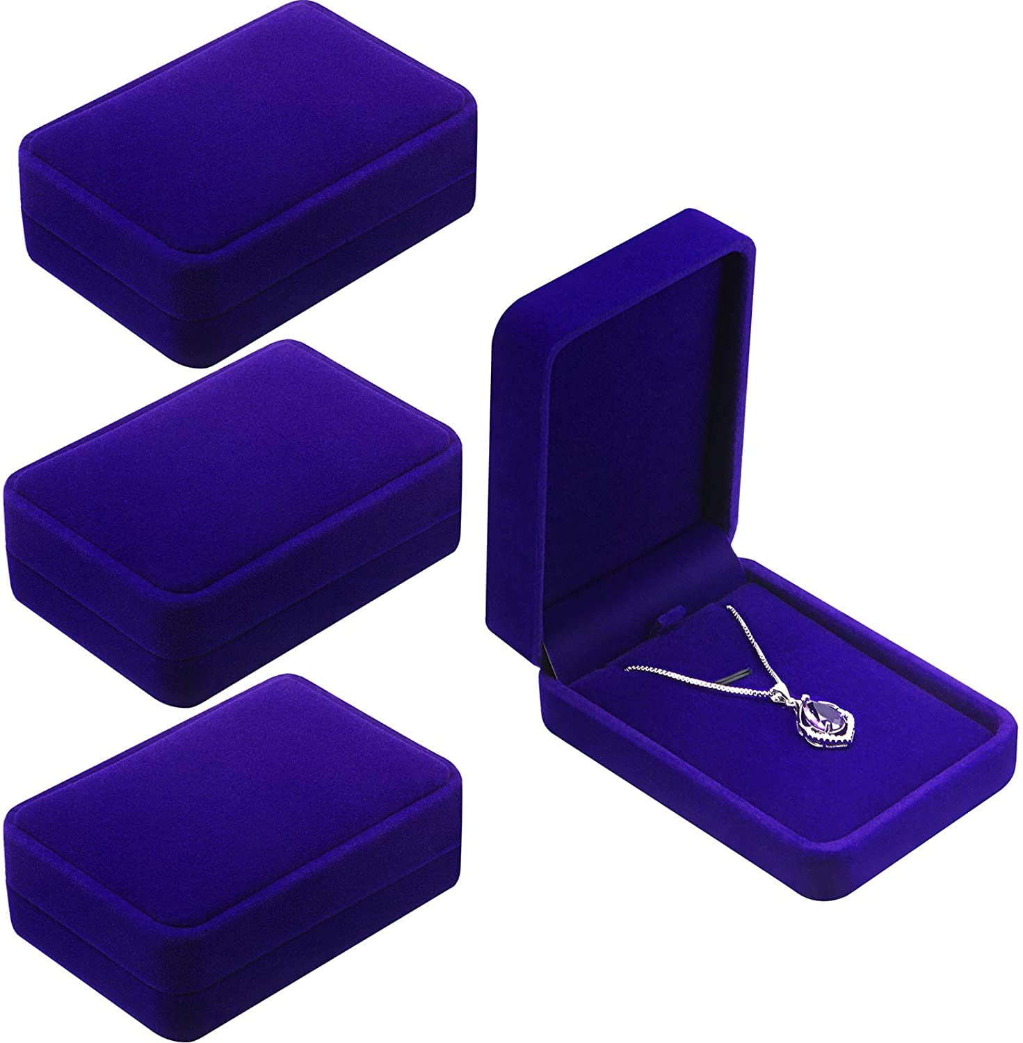Velvet Jewelry Gift Box Engagement Wedding Earrings Ring Pendant Storage Case 