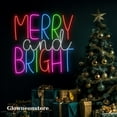 thumbnail image 2 of Glowneon Merry And Bright Neon Sign, Merry And Bright Led Light, Family Christmas Neon Led, 2 of 4