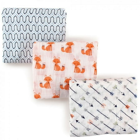 UPC: 0660168509427 | Hudson Baby Infant Boy Cotton Muslin Swaddle Blankets  Foxes  One Size
