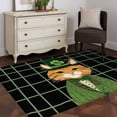 thumbnail image 3 of 3'x5' Area Rugs, St. Patrick's Day Indoor Outdoor Area Rug for Living Room Bedroom, Green Kitten Cats Lucky Shamrock Black Plaid Washable Bathroom Rugs Kitchen Floor Carpet Mats Home Decor Aesthetic, 3 of 8