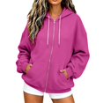thumbnail image 5 of Zip up Hoodies for Women Fall Winter Long Sleeve Drawstring Hooded Sweatshirts Loose Fit Casual Jackets with Pocket S, 5 of 5