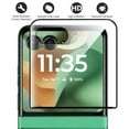 thumbnail image 4 of [3 Pack] Tempered Glass Screen Protector for Samsugn Galaxy Z Flip 7, Fingerprint Unlock Support Case Friendly Anti-Scratch Bubble Free Anti-Fingerprint Easy to Install Screen Protector, Black, 4 of 7