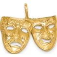 thumbnail image 3 of 14K Yellow Gold Polished Comedy/Tragedy Theater Masks Pendant Made In United States d4625, 3 of 5