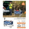 thumbnail image 7 of Wagon, Collapsible Folding Outdoor Utility Wagon, Garden Carts for Sports, Shopping, Camping (Blue), 7 of 7
