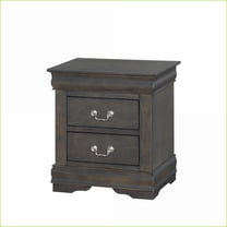 Dark Grey 2-Drawer Nightstand for Bedroom Storage