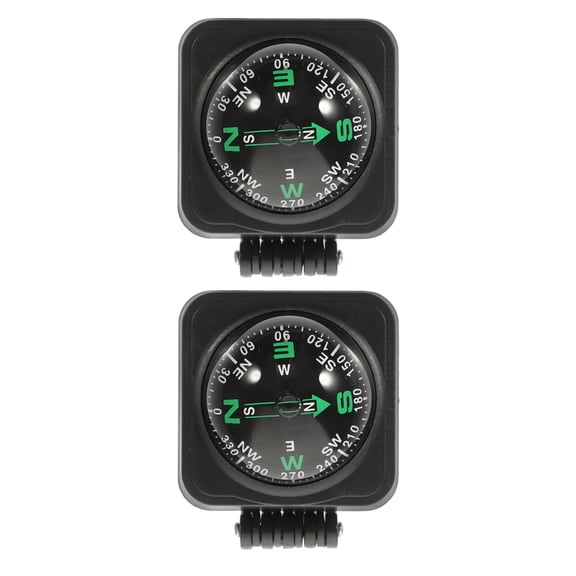 Hemoton 2 Pcs Car Compass Attach to Rear View Mirror Auto for Dashboard Black