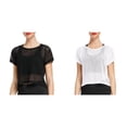 thumbnail image 1 of (2-Pack) Rinsvye Women's T-Shirts Crewneck Sheer Long Sleeve Shirts for Women Fall Mesh Soft Short Sleeve Long Sleeve Compression Women Solid Color Crop Top Ling Sleeve Shirt Net Tee Shirt, 1 of 5