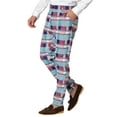 thumbnail image 4 of Unique Bargains Men's Plaid Printed Straight Leg Business Casual Checked Pants 30 Multicolor, 4 of 6