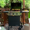 thumbnail image 6 of Megamaster 3-Burner Propane Gas Grill with Folding Side Tables, 30,000BTUs, 429.81 sq. in. Cooking Space, Stainless Steel Control Panel, Outdoor Kitchen Grill for BBQs, Patios, and More - 720-0988EA, 6 of 7
