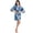 Light Blue, variant on LYMAYTER M-2XL Female Bathrobe Summer Thin Cardigan Mid-Length Nightdress for Women Fashion Comfort Printing Bathrobe
