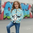 thumbnail image 3 of Xoenoiee Blue Cow Daisy Print Girls Half Zip Sweatshirt Long Sleeve Hoodies Tops Drop Shoulder Pullover Jacket with Pocket, 7-8 Years, 3 of 7