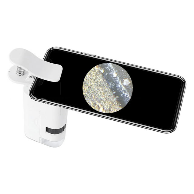Microscopio De Bolsillo Con Luz LED, Microscopio LED Desmontable Para Teléfono Móvil 300x-350x Luz De 2 Niveles Ajustable Pequeño Universal Para Uso Industrial