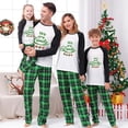 thumbnail image 2 of Pijama familiar a juego de Navidad, conjunto de pijama a cuadros verdes, colgante familiar, diseño exclusivo, 2023, 2 of 3