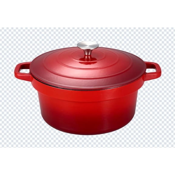 EUROSTAR Enameled Cast Iron Dutch Oven Pot with Lid (Red)