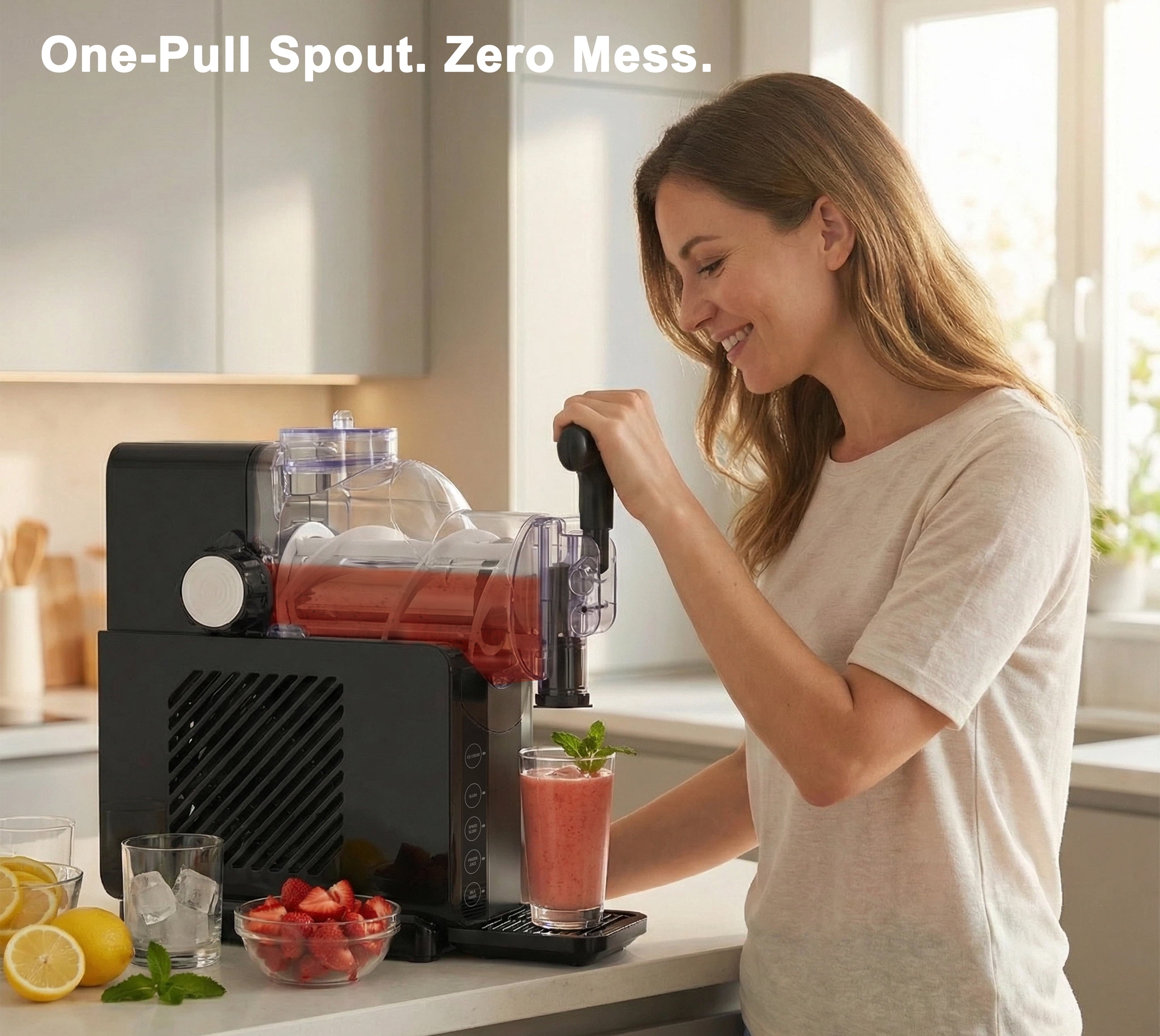 Slushie Machine, Soft Serve Ice Cream Maker - 5 Presets for Ice Cream, Slush, Spiked Slush, Frozen Juice, Milkshakes, Self-Cleaning - Perfect for Home Use