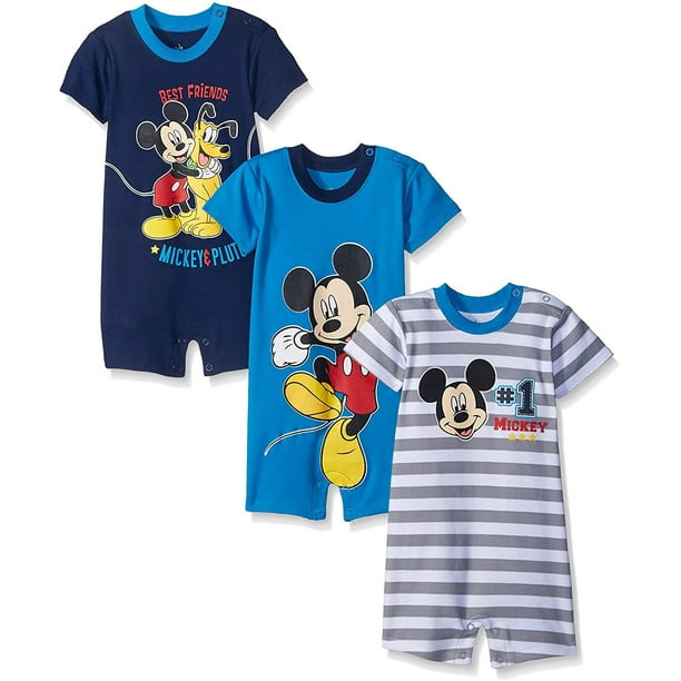Disney Baby Boys' Mickey 3 Pack Rompers